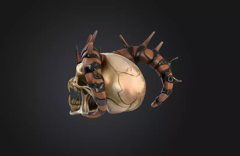 Infernal Horned Low-poly 3D model_6