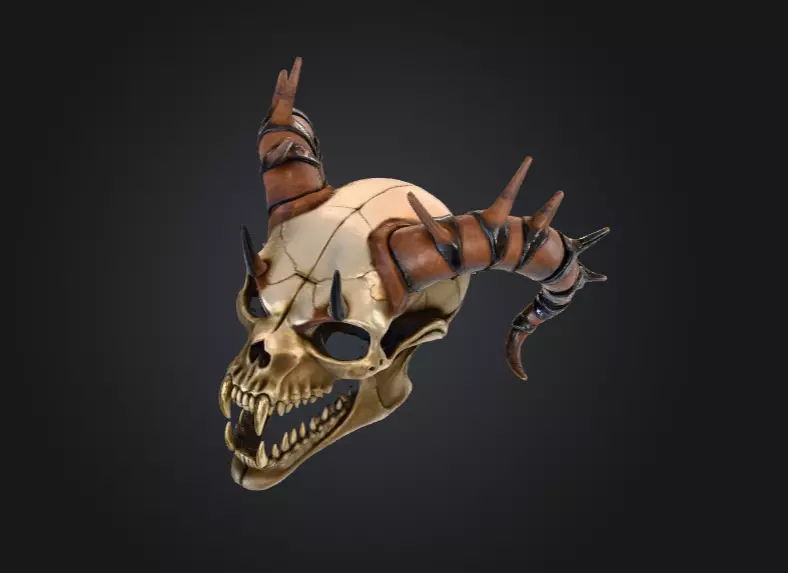 Infernal Horned Low-poly 3D model_11