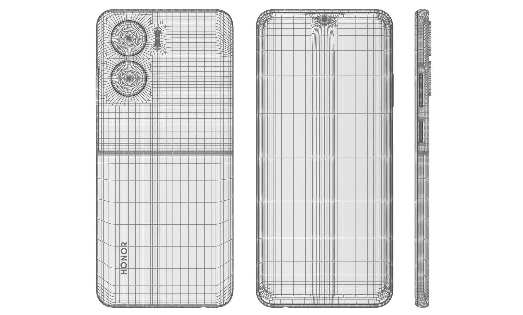 Honor Play 40 Plus Silver High Poly 3D model_10