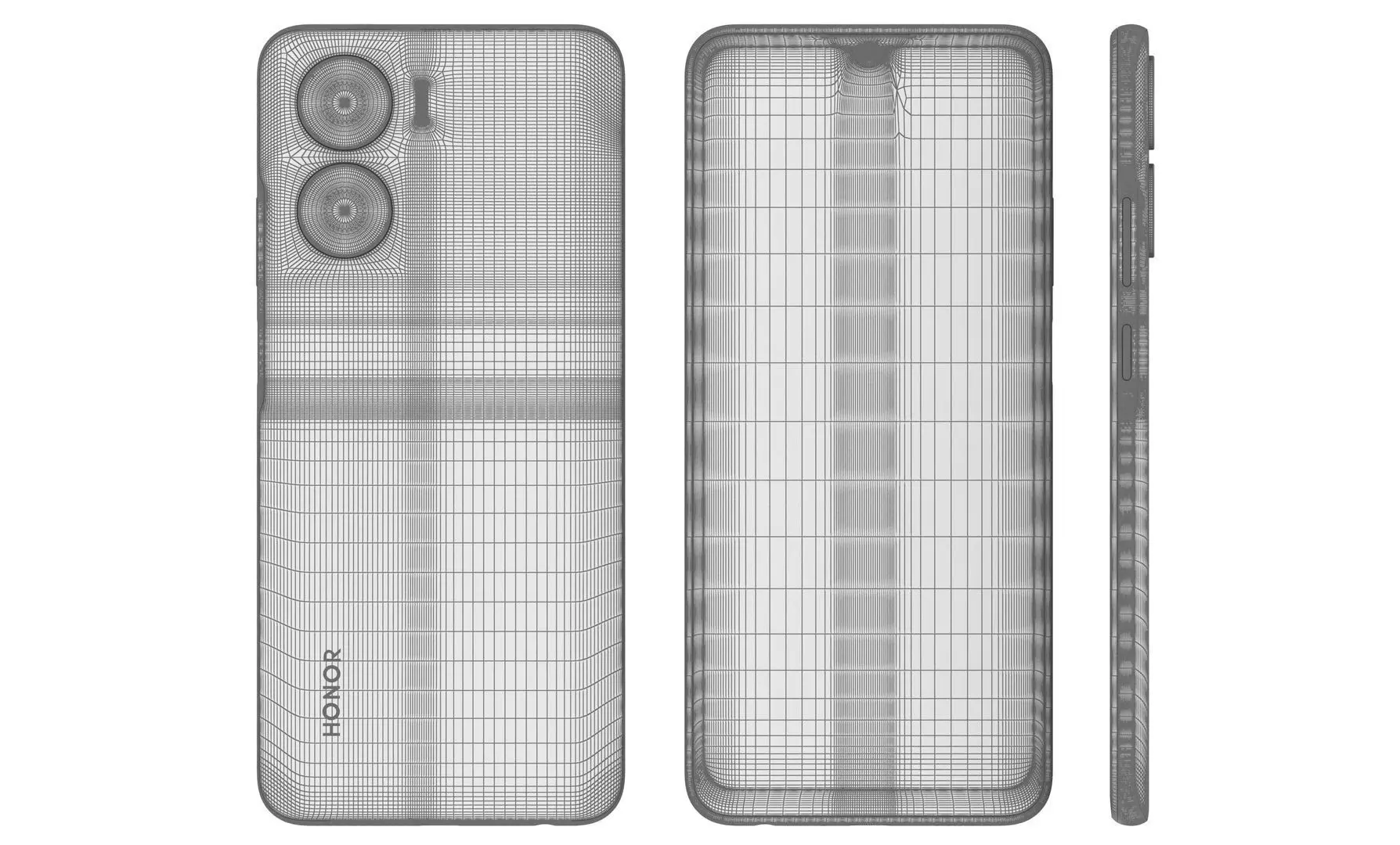 Honor Play 40 Plus Silver High Poly 3D model_11