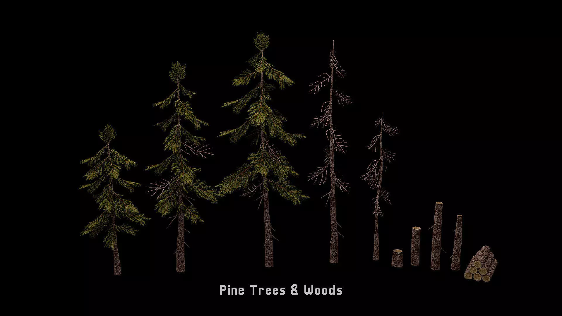 PSX Style Retro Nature Pack Low-poly 3D model_4