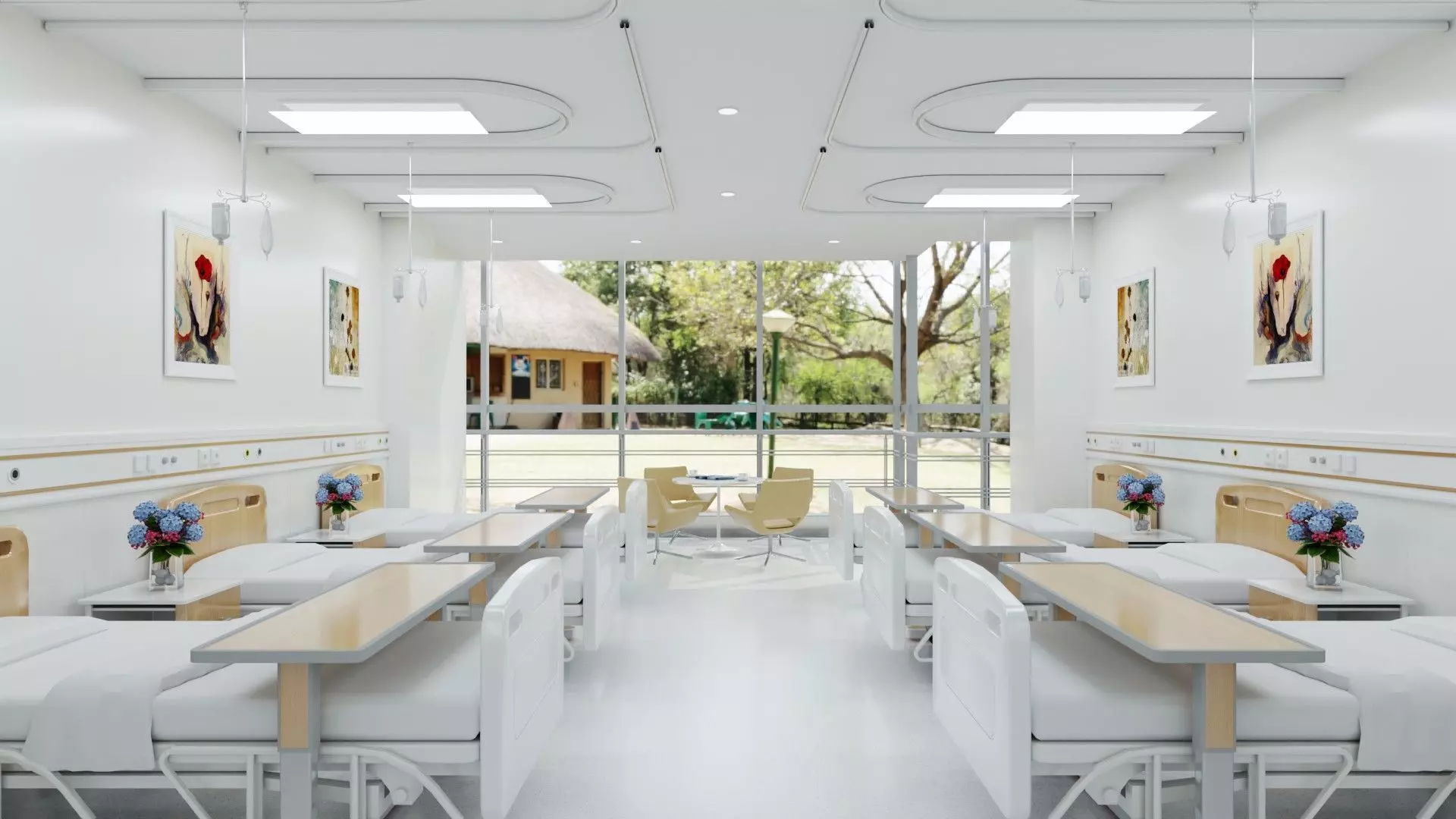 Sanatorium blender Low-poly 3D model_0