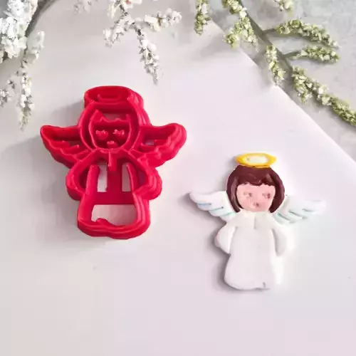Angel Polymer Clay Earrings Cutter STL File Christmas Xmas