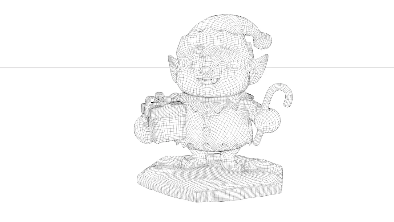 Cute Stylized Christmas Elf - Low Poly Holiday  Low-poly 3D model_3