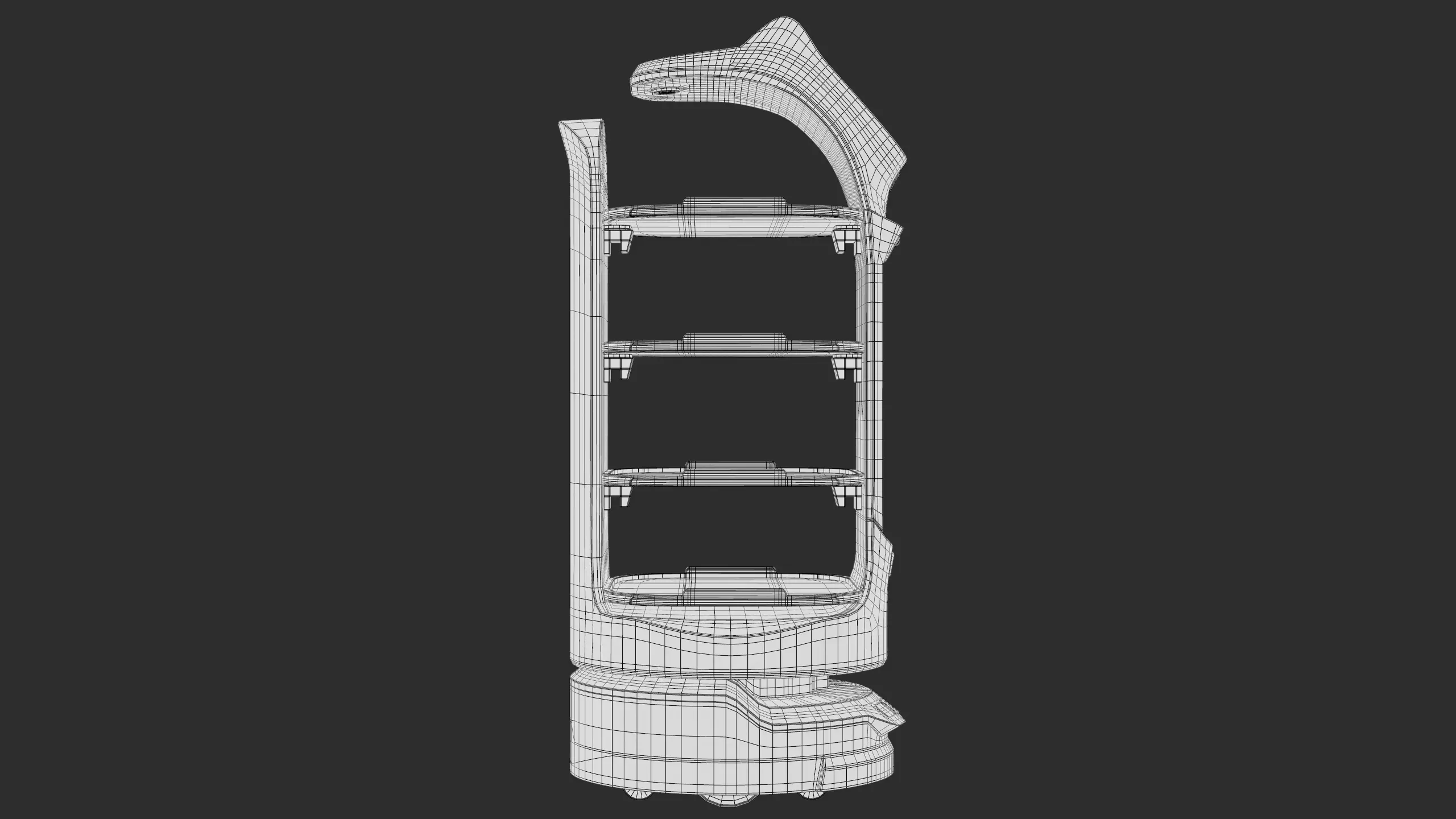 Restaurant Service Robot Waiter BellaBot Pro Black PBR Low-poly 3D model_21