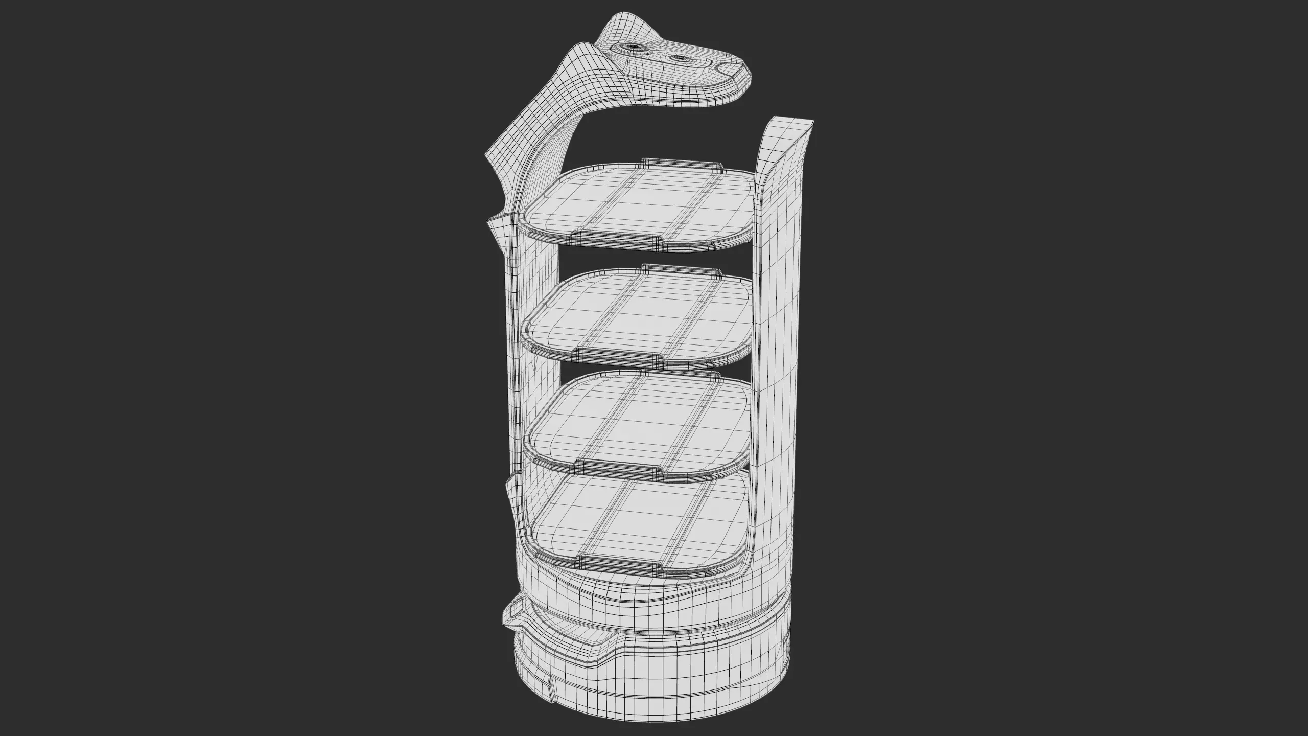 Restaurant Service Robot Waiter BellaBot Pro Black PBR Low-poly 3D model_25