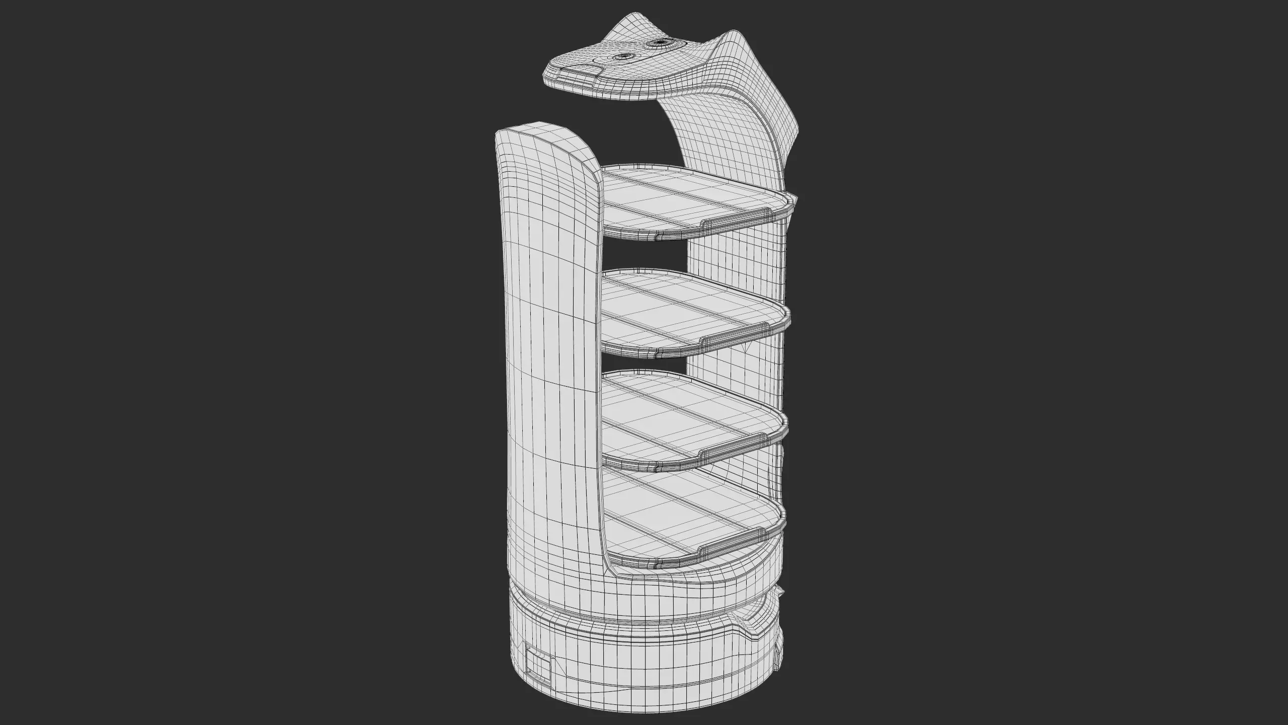 Restaurant Service Robot Waiter BellaBot Pro Black PBR Low-poly 3D model_22