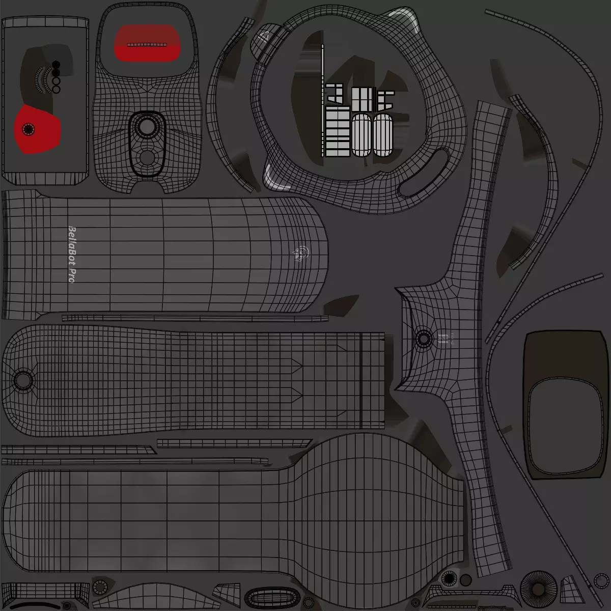 Restaurant Service Robot Waiter BellaBot Pro Black PBR Low-poly 3D model_32