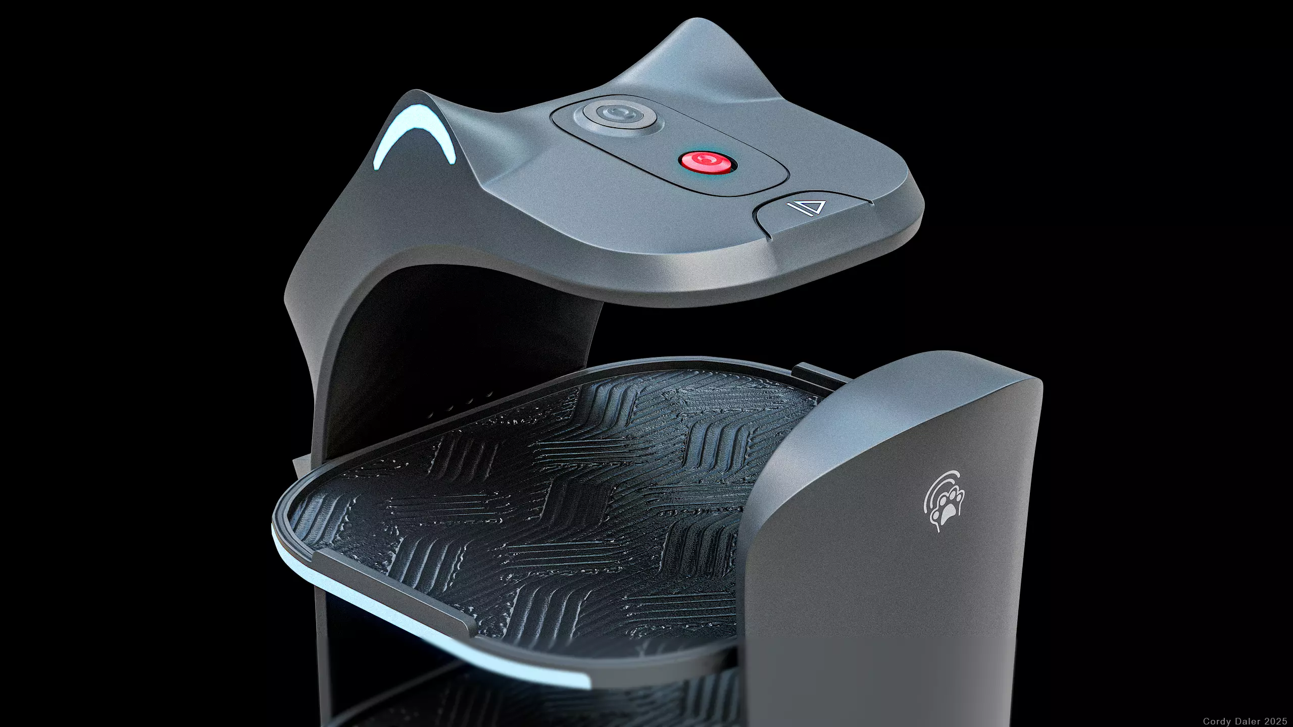 Restaurant Service Robot Waiter BellaBot Pro Black PBR Low-poly 3D model_12