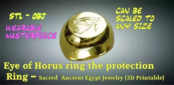 Eye of Horus protectionRingSacred Ancient EgyptJewelry Printable