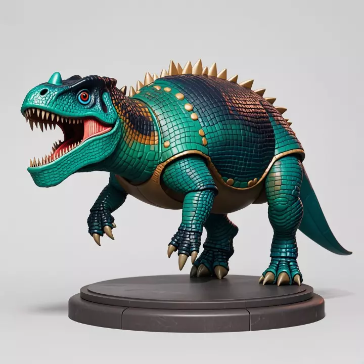 2732 Gothic Roaring Ankylosaurus Dinosaur 3D Model 3D print model_2