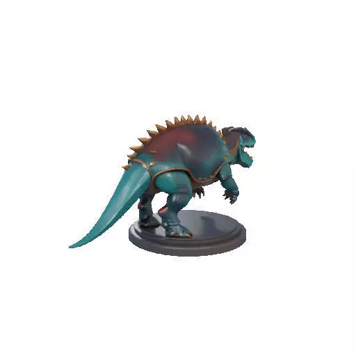 2732 Gothic Roaring Ankylosaurus Dinosaur 3D Model 3D print model_21