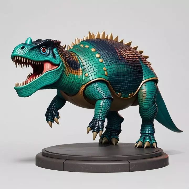 2732 Gothic Roaring Ankylosaurus Dinosaur 3D Model 3D print model_3