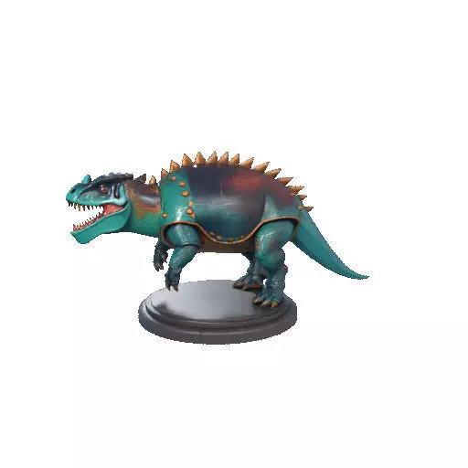 2732 Gothic Roaring Ankylosaurus Dinosaur 3D Model 3D print model_34