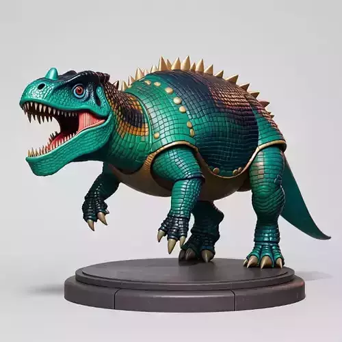 2732  Gothic Roaring Ankylosaurus Dinosaur 3D Model