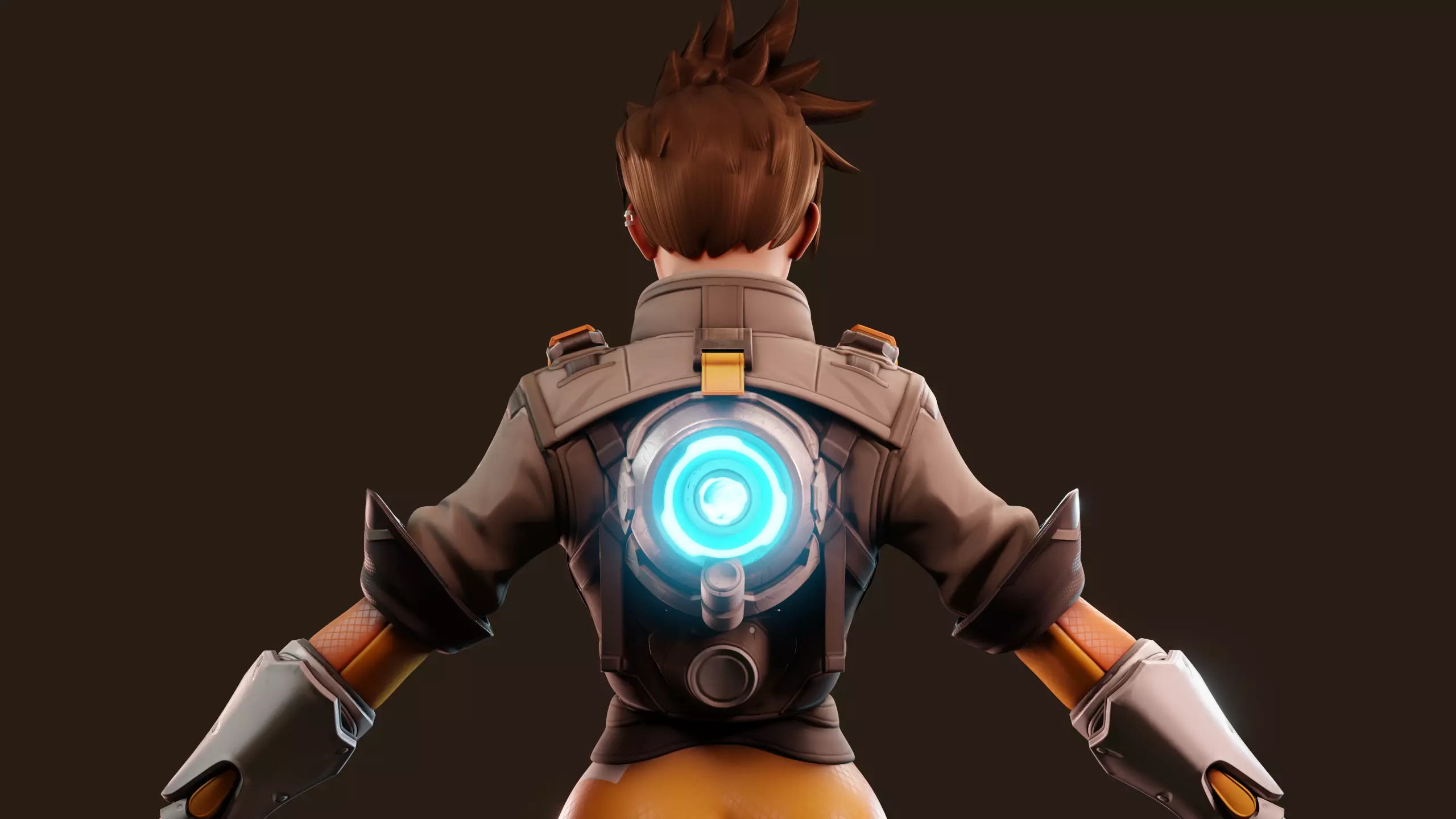 Tracer Overwatch 2 Game ready fully rigged face rig PBR texture Low-poly 3D model_10