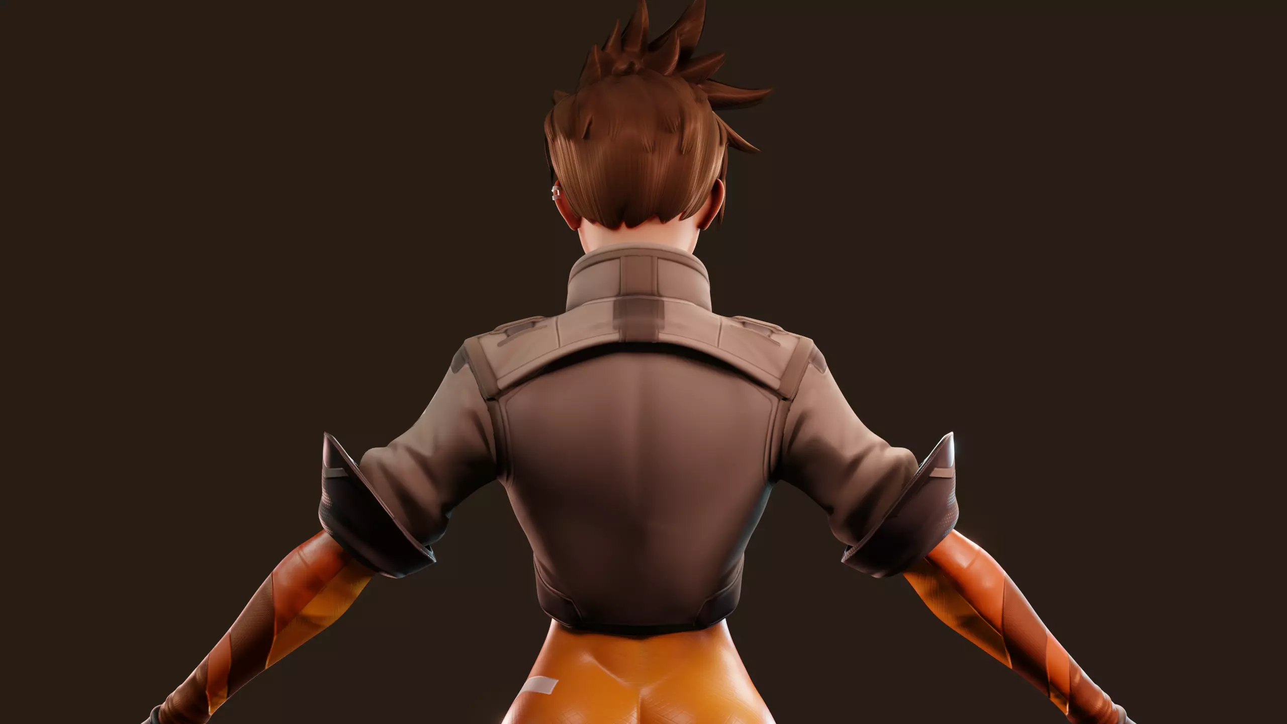 Tracer Overwatch 2 Game ready fully rigged face rig PBR texture Low-poly 3D model_3