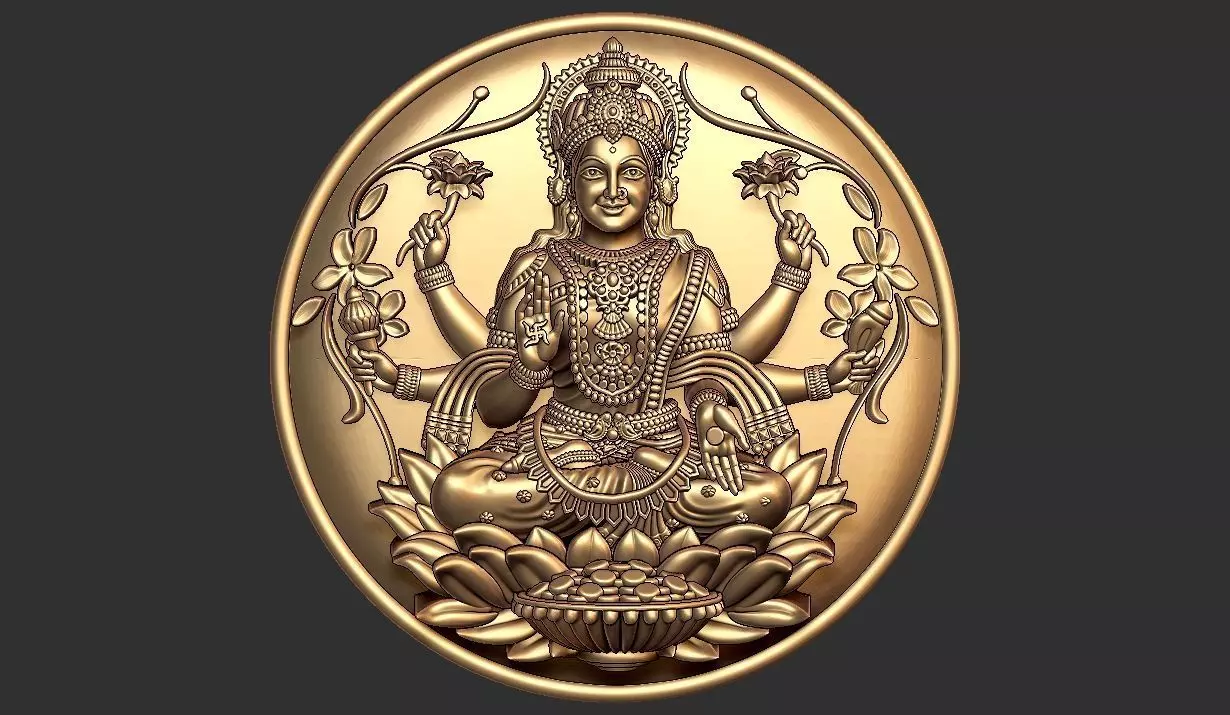 laxmi ji coin  3D print model_0