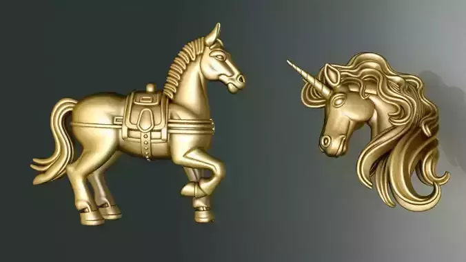 Horse 2 - Unicorn  3D print model