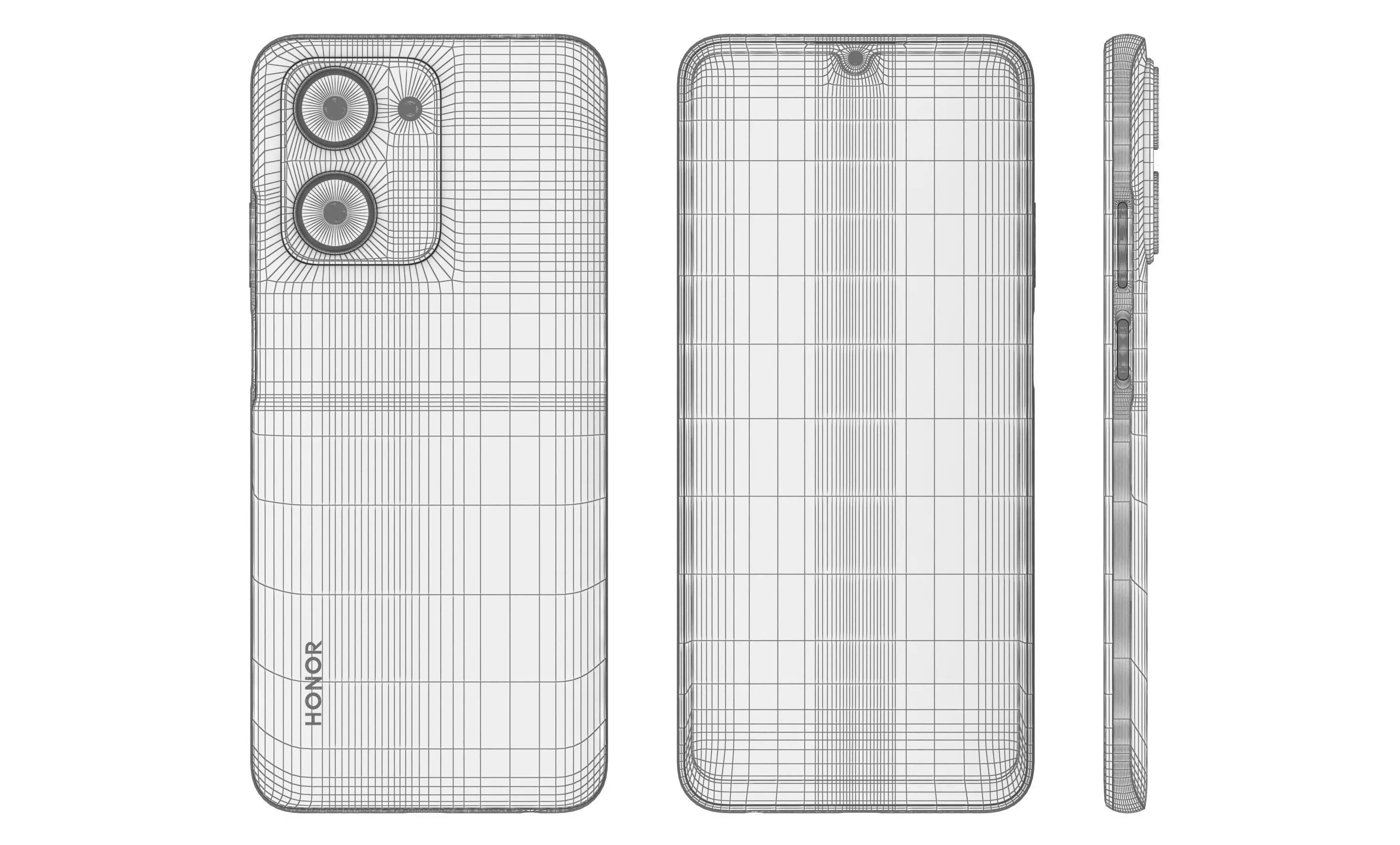 Honor Play7T White High Poly 3D model_11