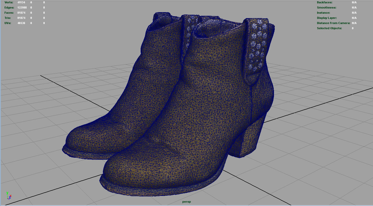 Womens Boots 3 Low-poly 3D model_9