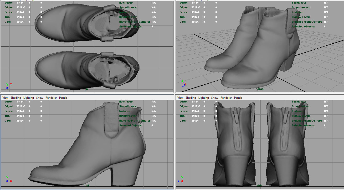 Womens Boots 3 Low-poly 3D model_6