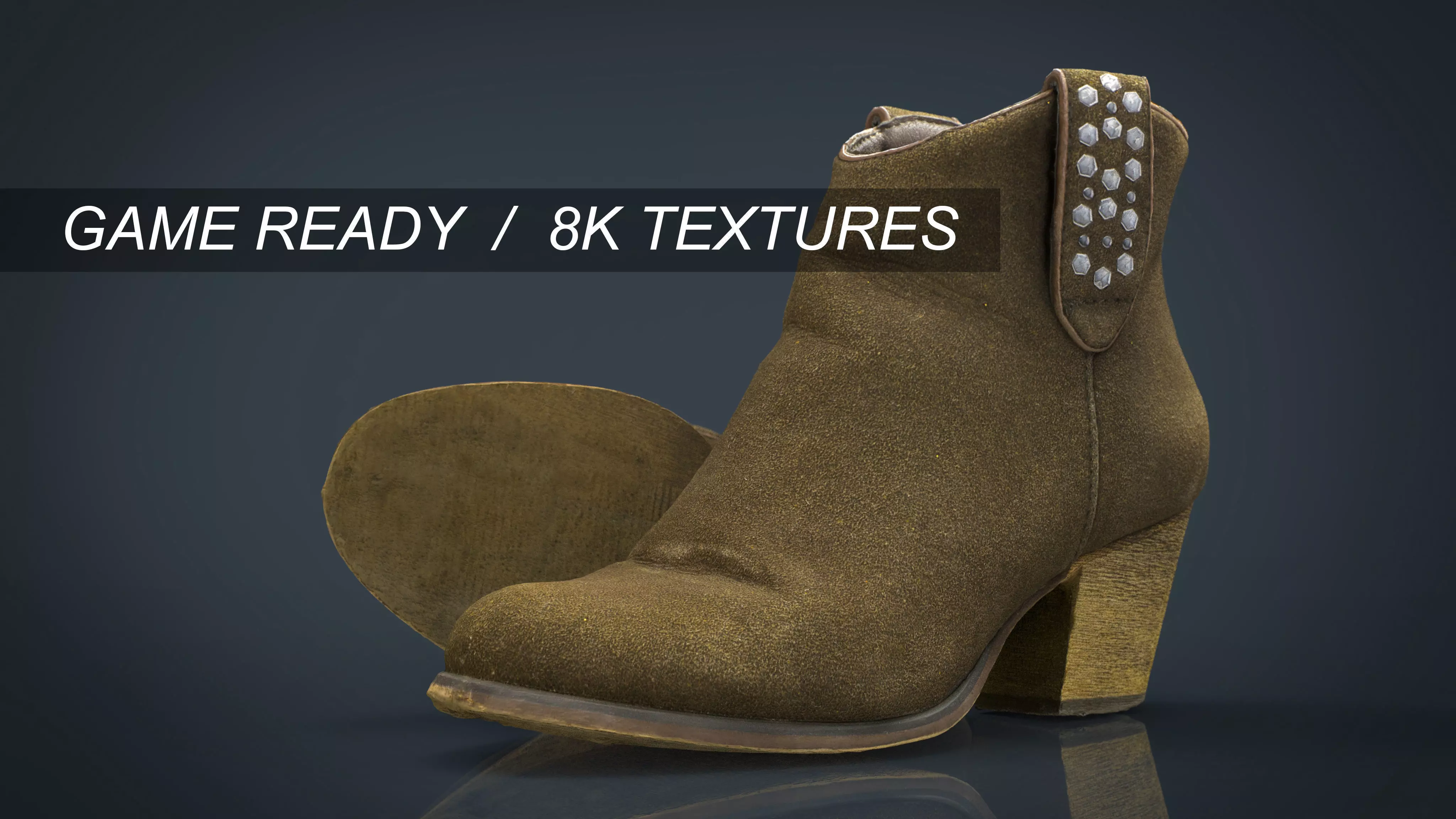 Womens Boots 3 Low-poly 3D model_0