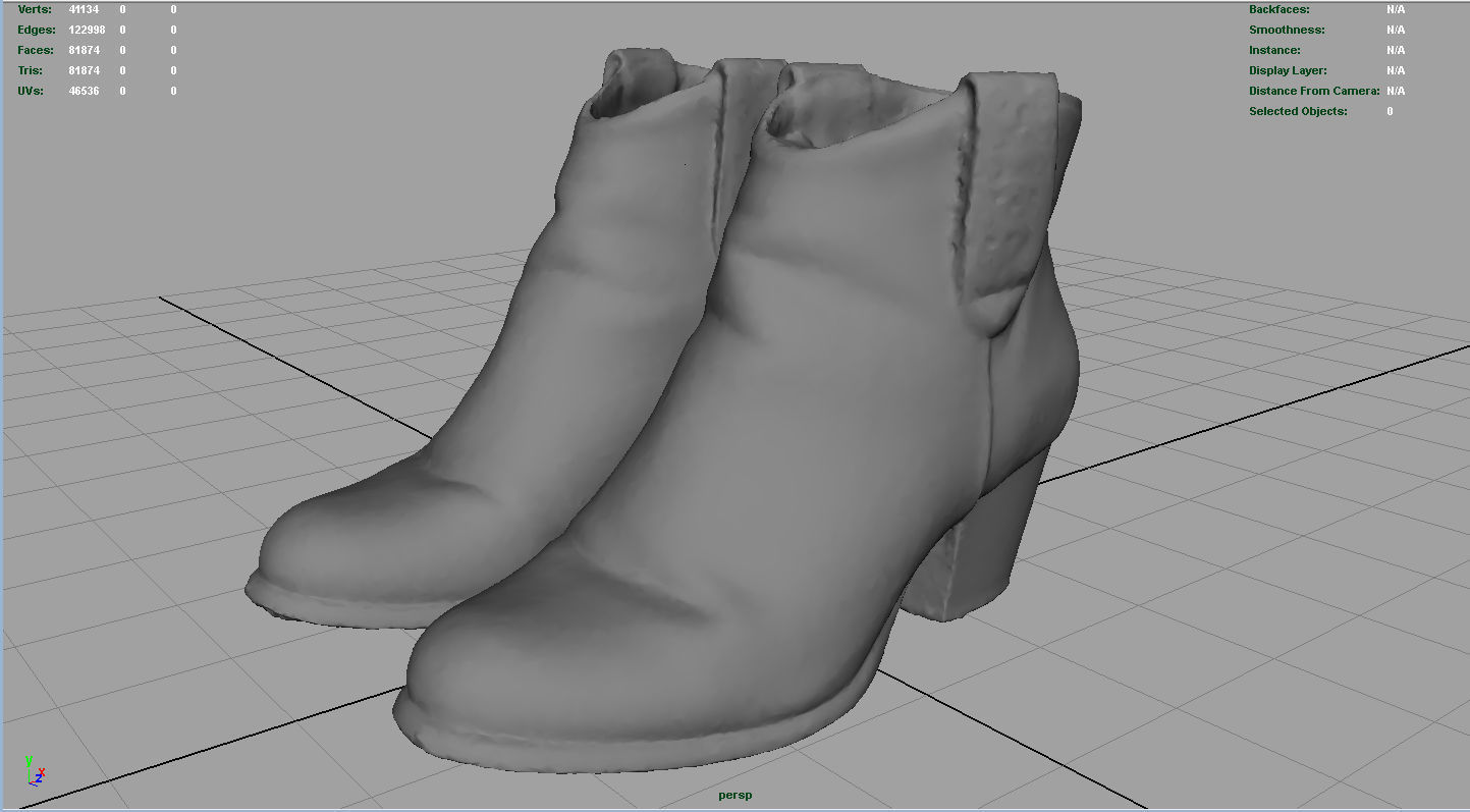 Womens Boots 3 Low-poly 3D model_2