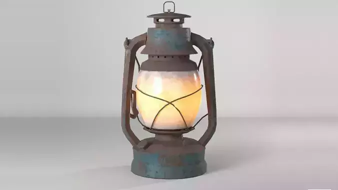 rusty lantern--personal use-- - PBR 3D model