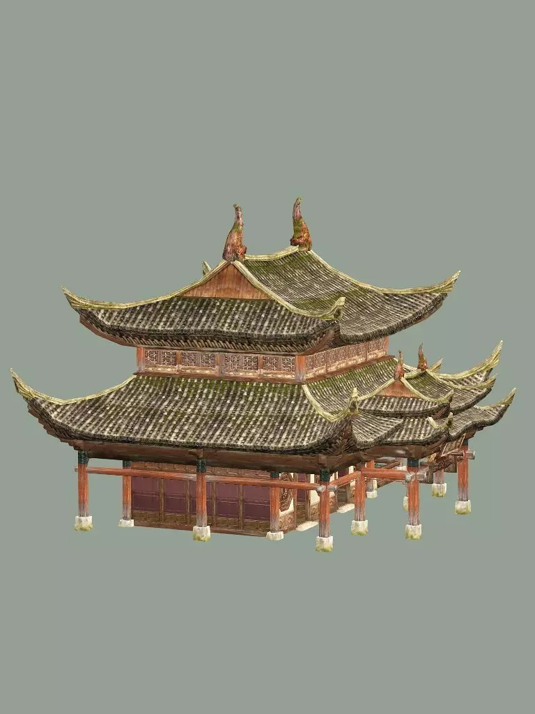 Japan Asian Medieval Hut E House 3D Model Low-poly 3D model_13