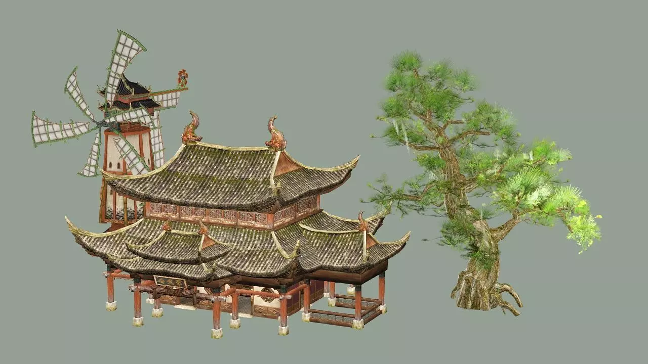 Japan Asian Medieval Hut E House 3D Model Low-poly 3D model_6