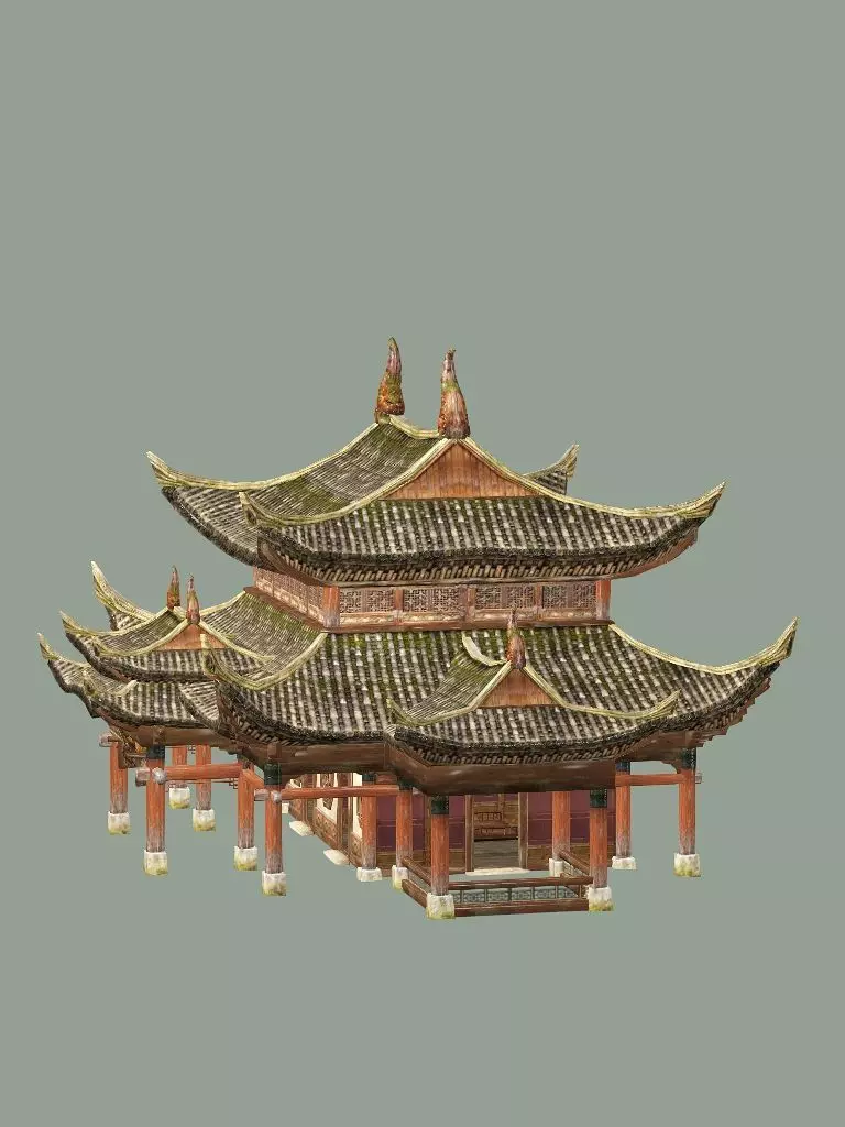 Japan Asian Medieval Hut E House 3D Model Low-poly 3D model_9