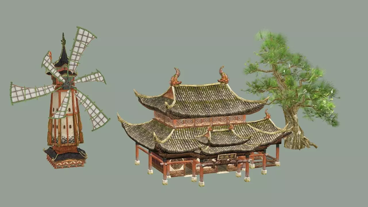 Japan Asian Medieval Hut E House 3D Model Low-poly 3D model_0