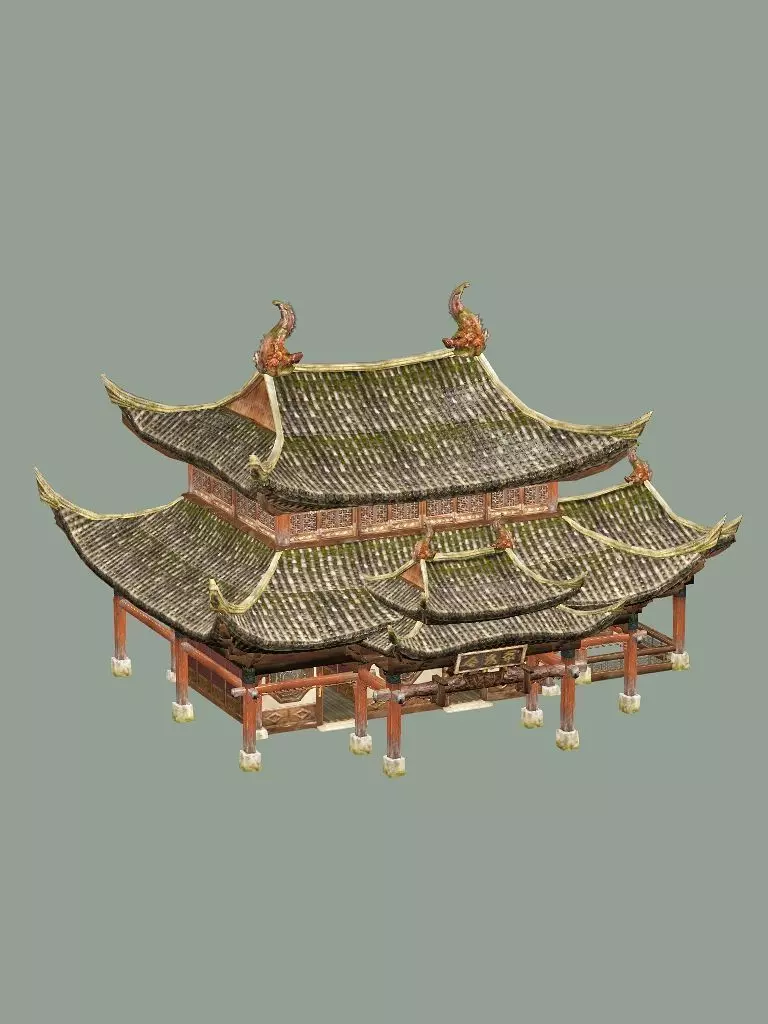 Japan Asian Medieval Hut E House 3D Model Low-poly 3D model_10