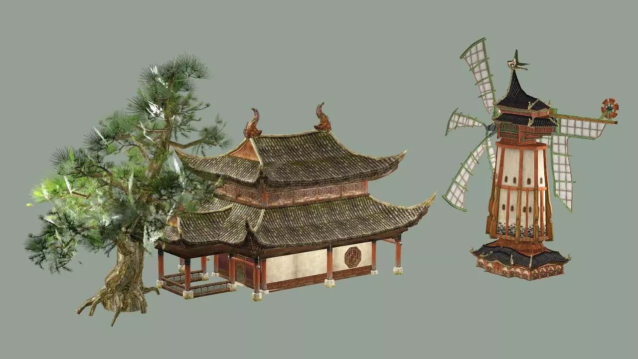 Japan Asian Medieval Hut E House 3D Model Low-poly 3D model_2