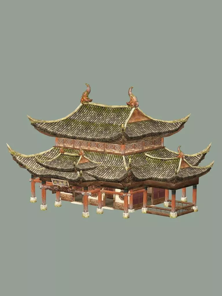 Japan Asian Medieval Hut E House 3D Model Low-poly 3D model_12