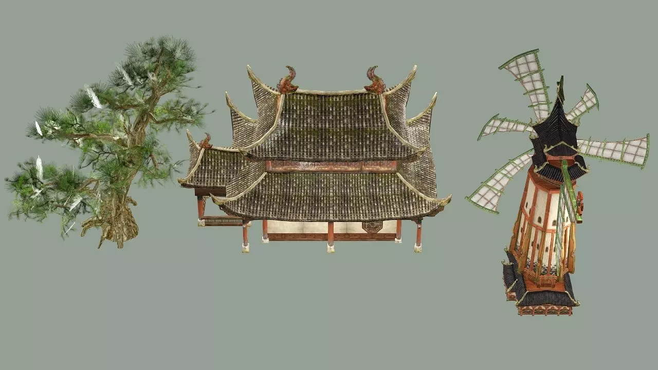 Japan Asian Medieval Hut E House 3D Model Low-poly 3D model_1