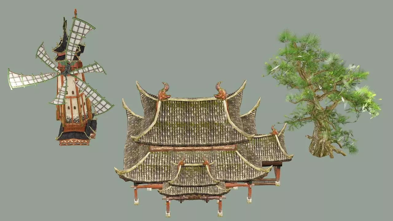 Japan Asian Medieval Hut E House 3D Model Low-poly 3D model_3