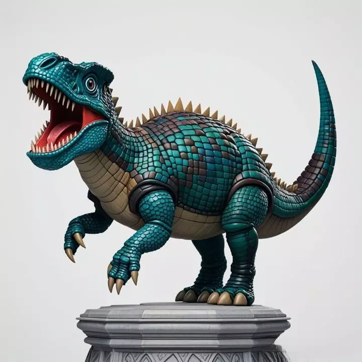 2733  Gothic   Roaring Ankylosaurus Dinosaur   3D Model 3D print model_3