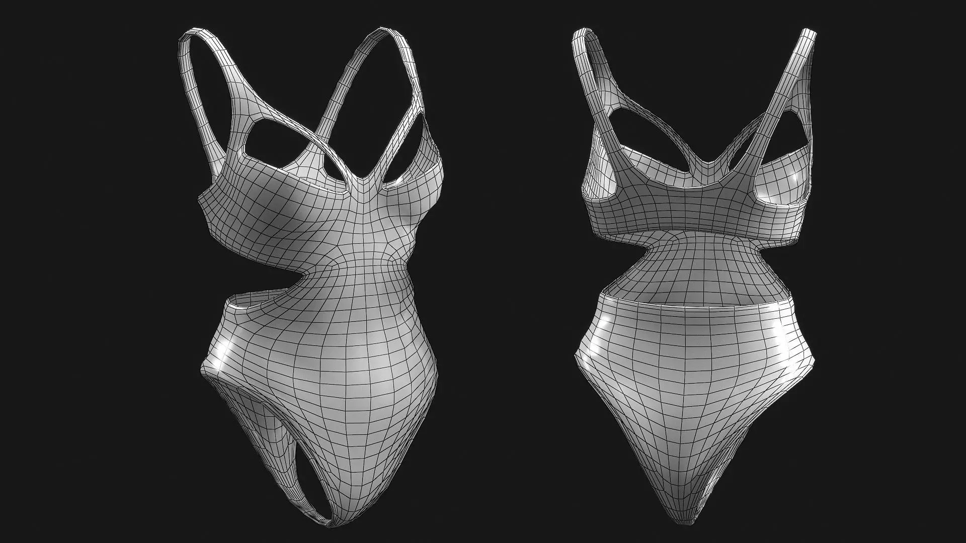 Swimsuit Low-poly 3D model_15