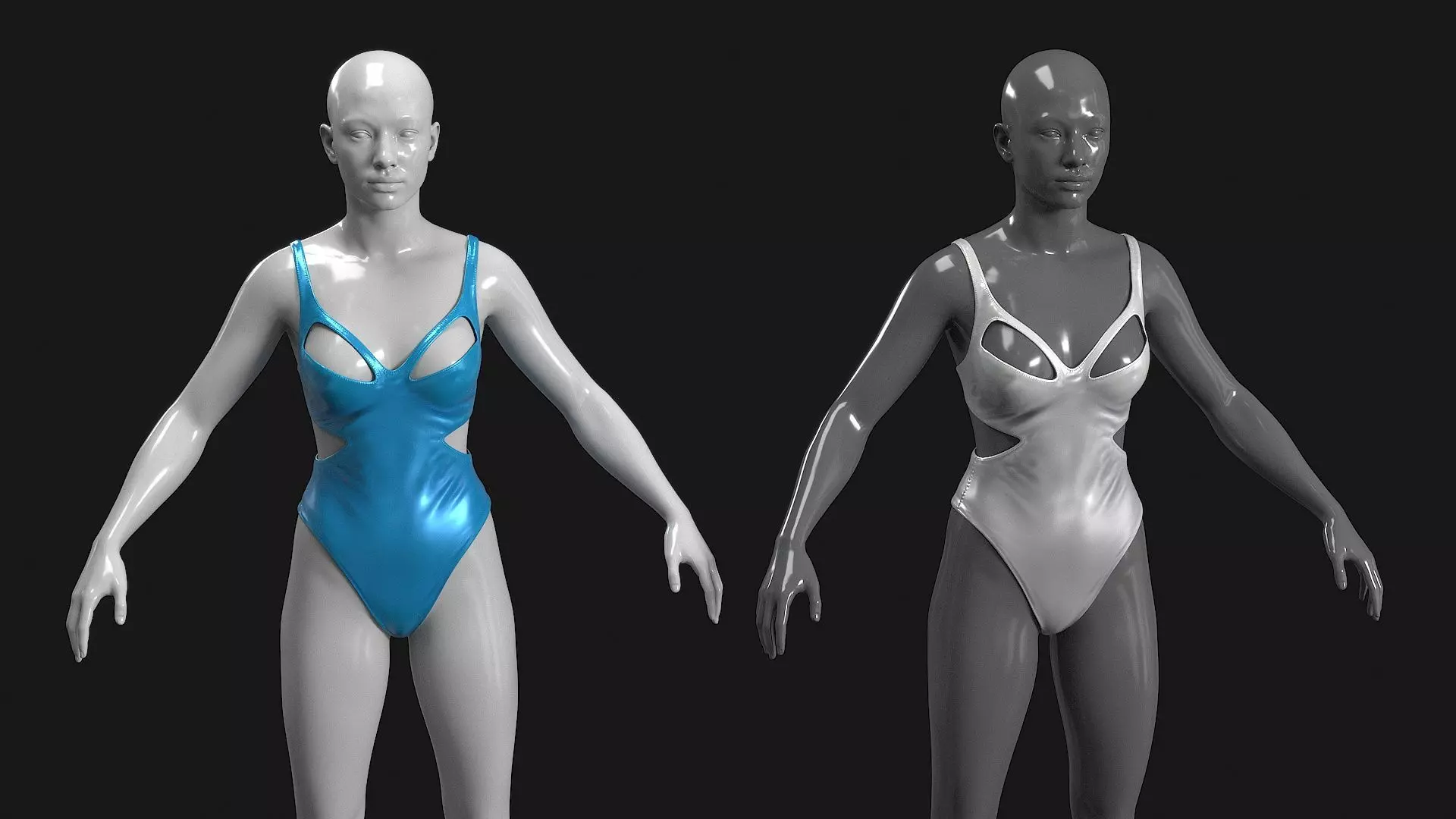 Swimsuit Low-poly 3D model_5