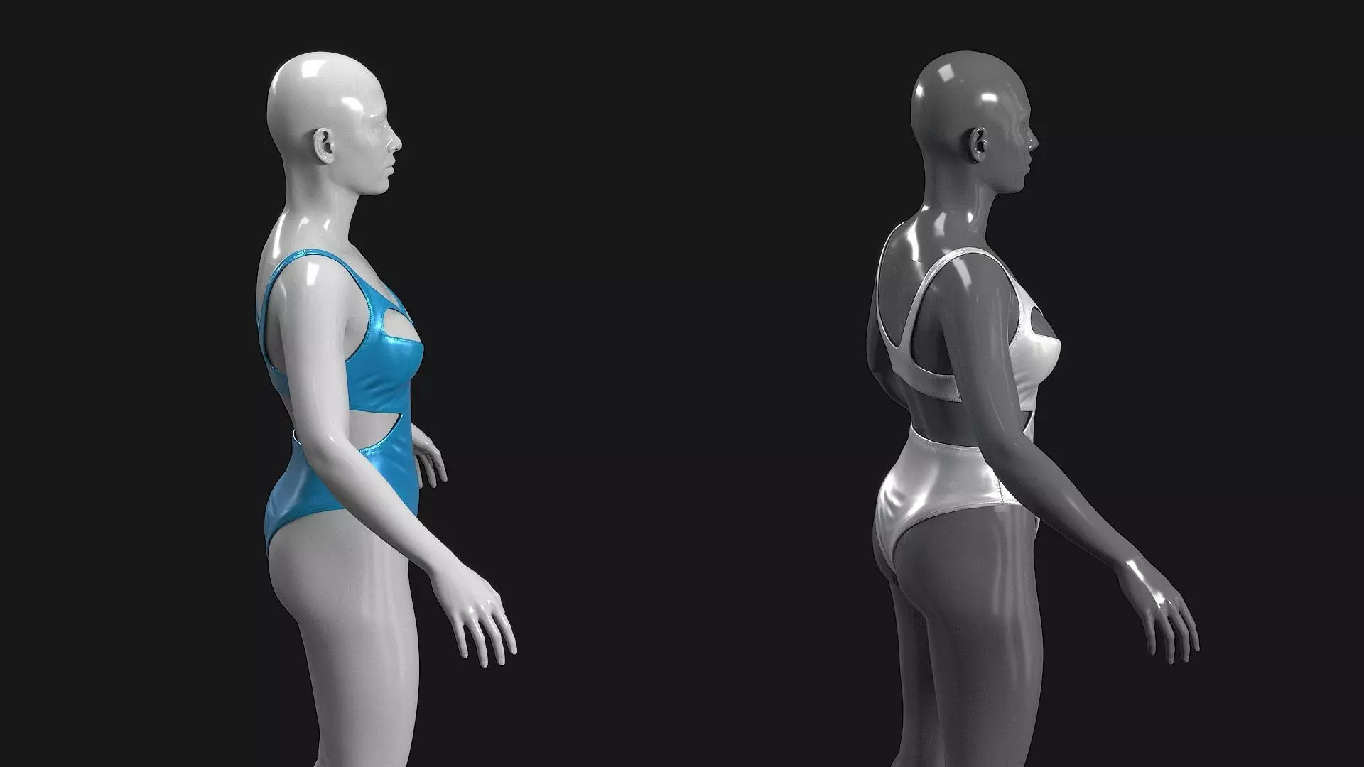 Swimsuit Low-poly 3D model_8