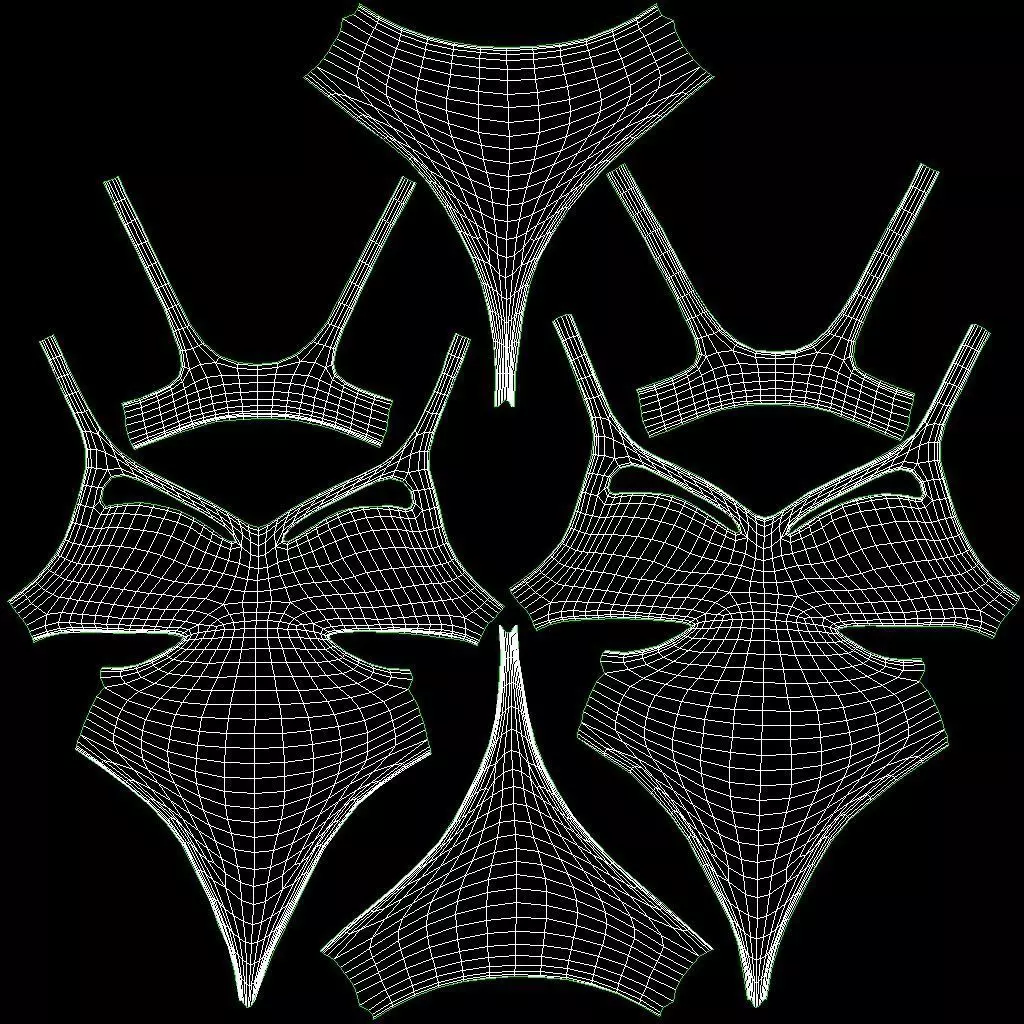 Swimsuit Low-poly 3D model_16