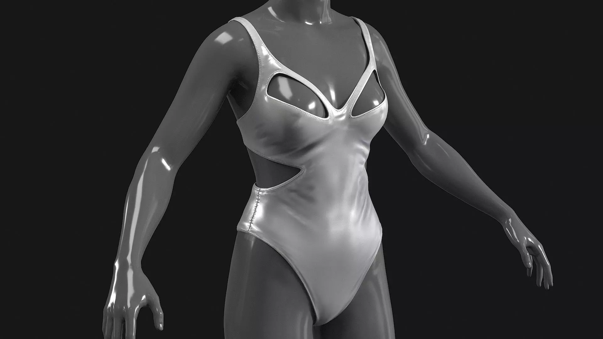 Swimsuit Low-poly 3D model_2