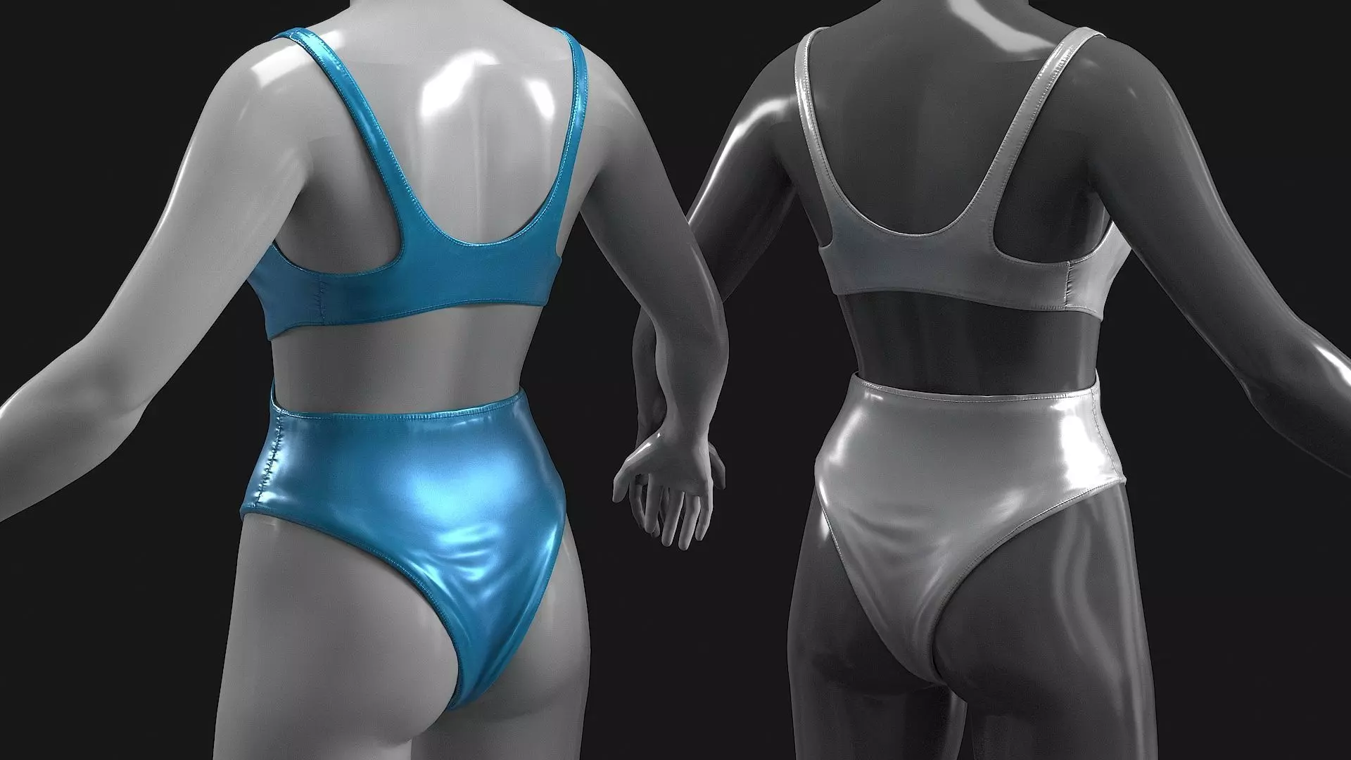 Swimsuit Low-poly 3D model_3