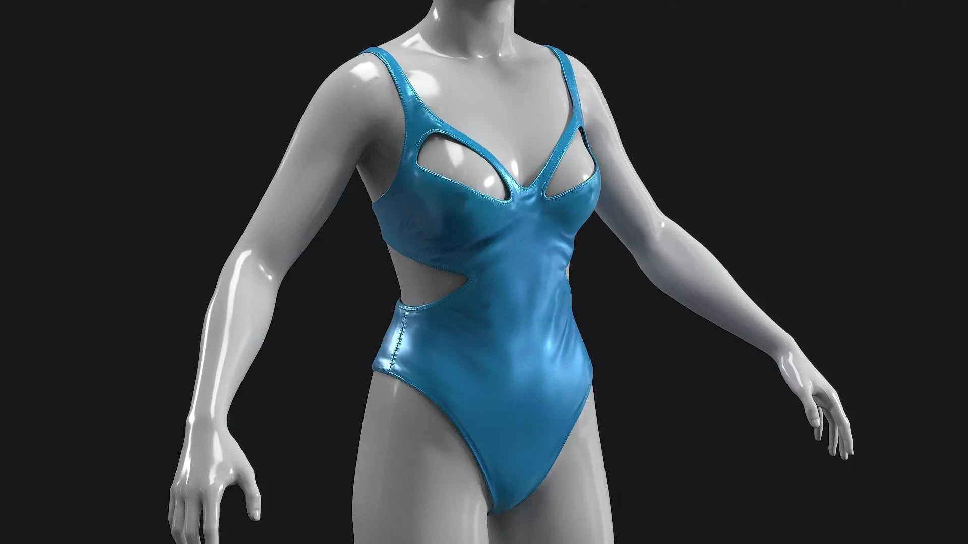 Swimsuit Low-poly 3D model_1