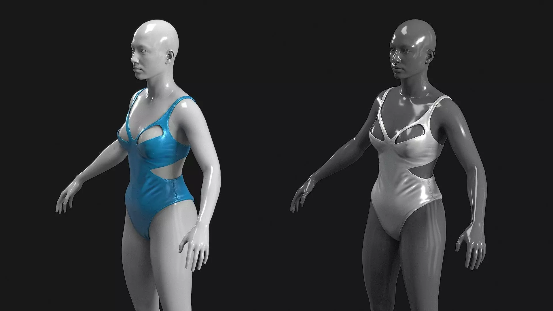 Swimsuit Low-poly 3D model_13