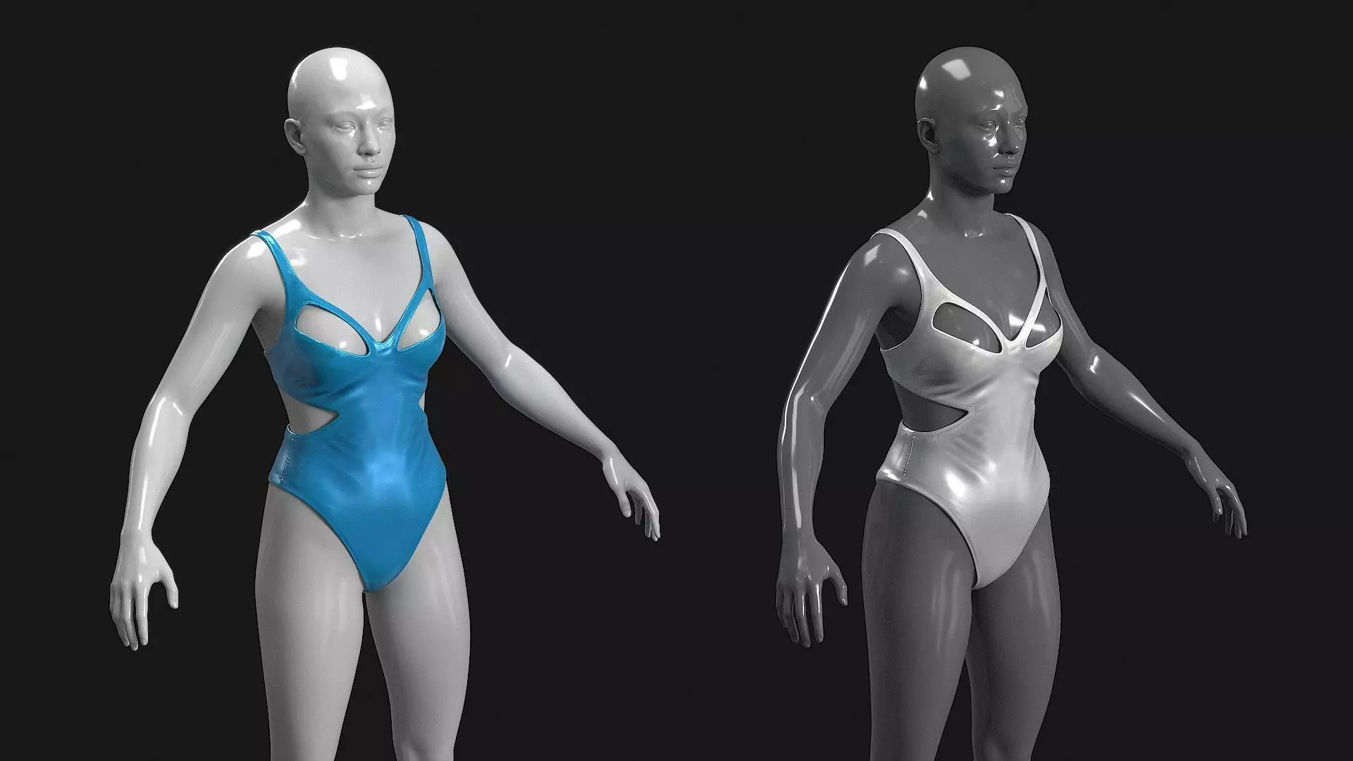 Swimsuit Low-poly 3D model_6