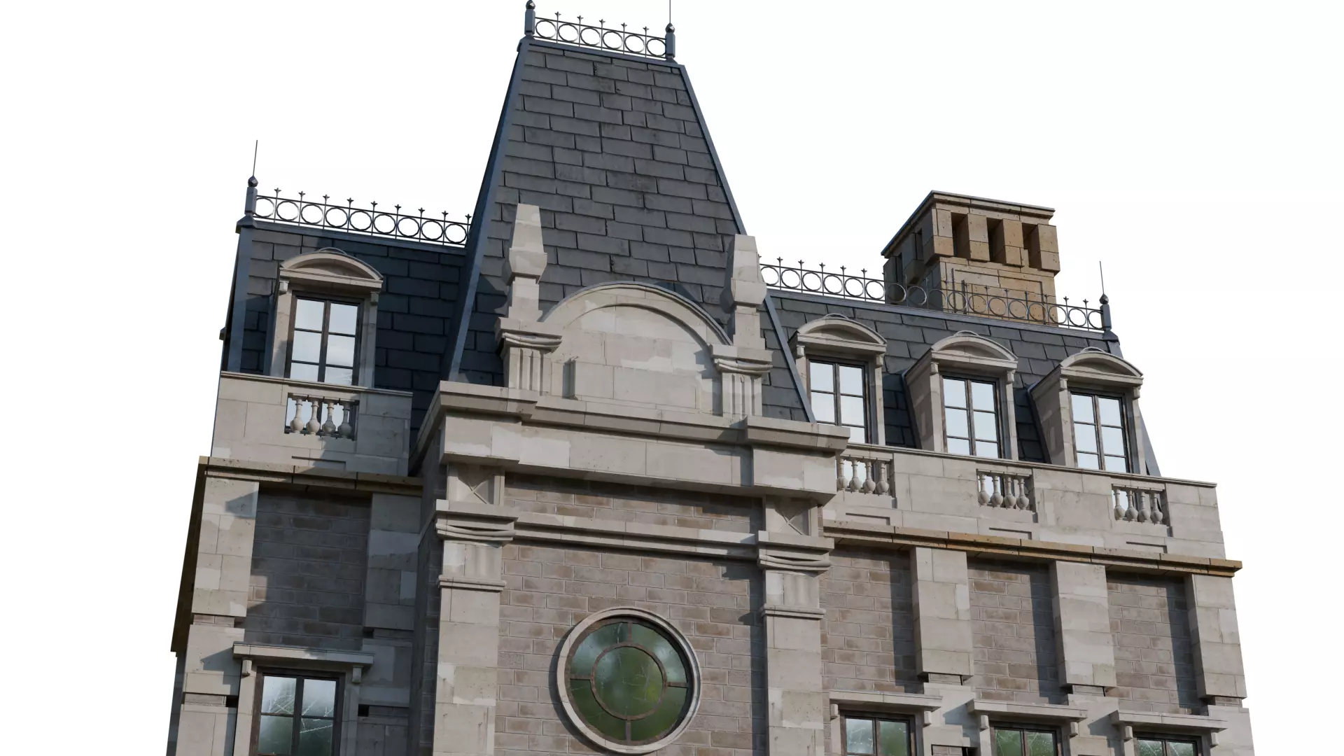 Classical European Building - House 28 3D model_6