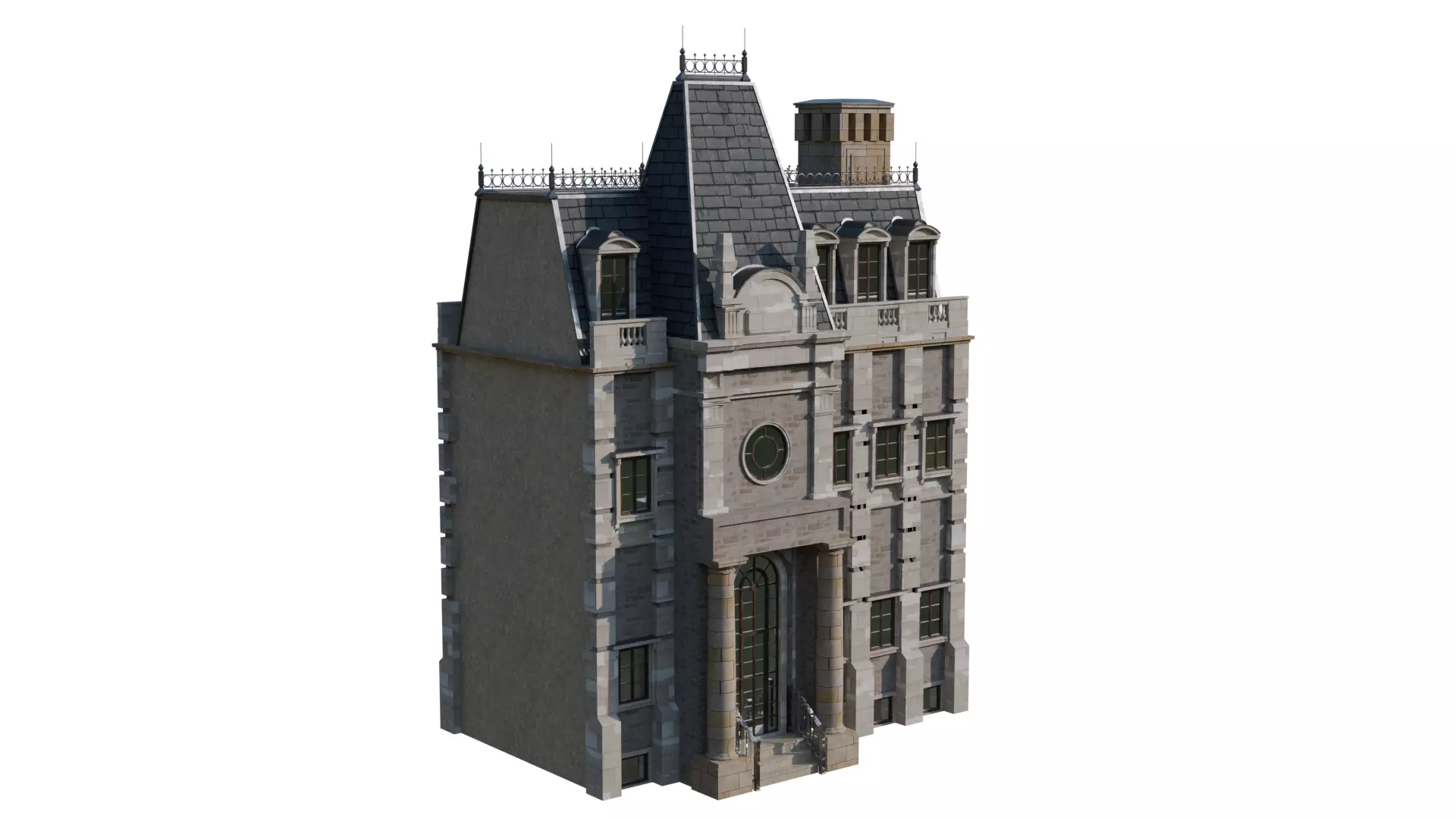 Classical European Building - House 28 3D model_2